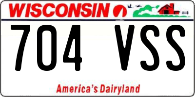 WI license plate 704VSS