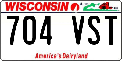 WI license plate 704VST