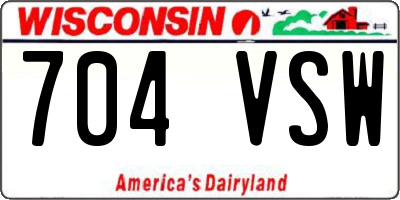 WI license plate 704VSW
