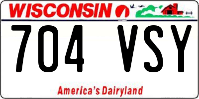 WI license plate 704VSY