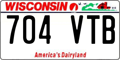 WI license plate 704VTB
