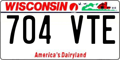 WI license plate 704VTE