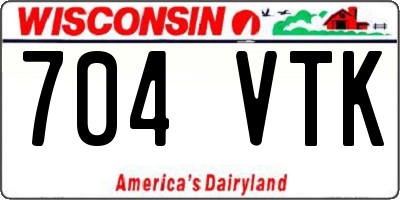 WI license plate 704VTK