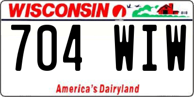 WI license plate 704WIW