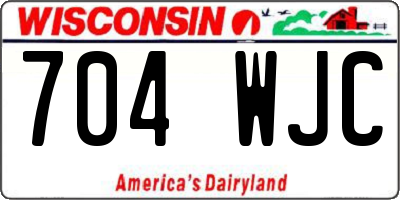 WI license plate 704WJC