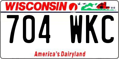 WI license plate 704WKC