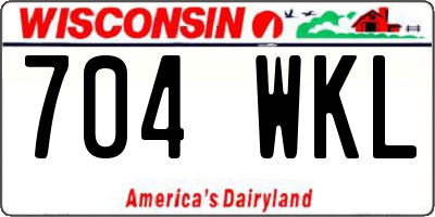 WI license plate 704WKL