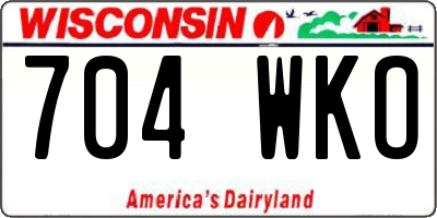 WI license plate 704WKO