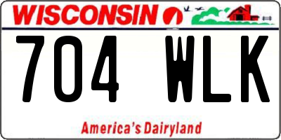 WI license plate 704WLK