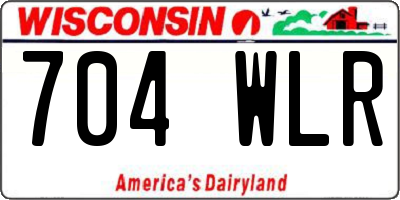 WI license plate 704WLR