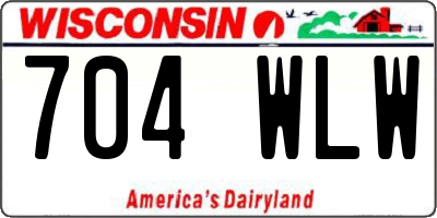 WI license plate 704WLW