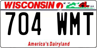 WI license plate 704WMT