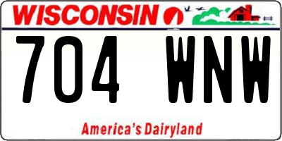 WI license plate 704WNW