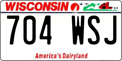 WI license plate 704WSJ