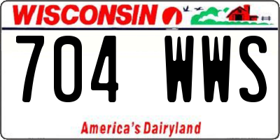 WI license plate 704WWS