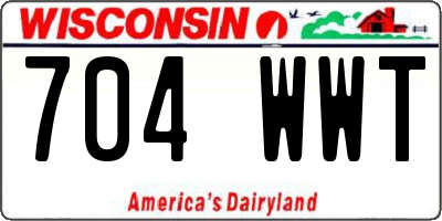 WI license plate 704WWT