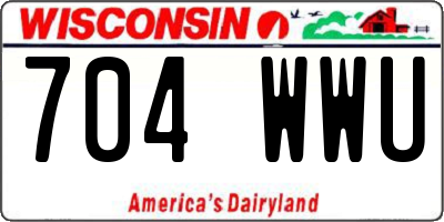 WI license plate 704WWU