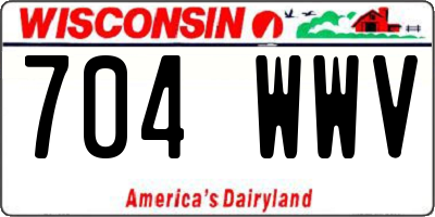 WI license plate 704WWV