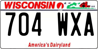 WI license plate 704WXA
