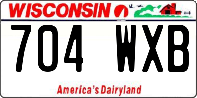 WI license plate 704WXB