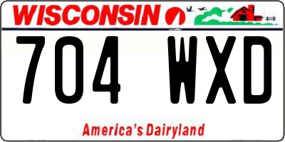 WI license plate 704WXD