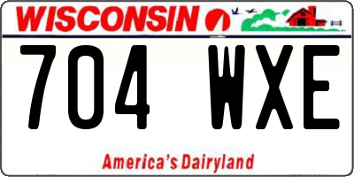 WI license plate 704WXE