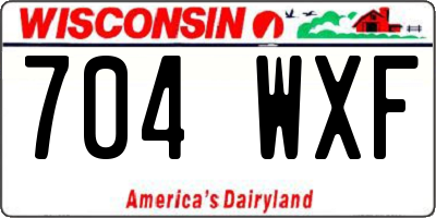 WI license plate 704WXF