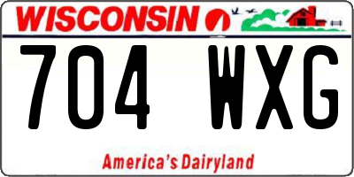 WI license plate 704WXG