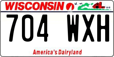 WI license plate 704WXH