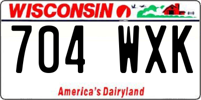 WI license plate 704WXK