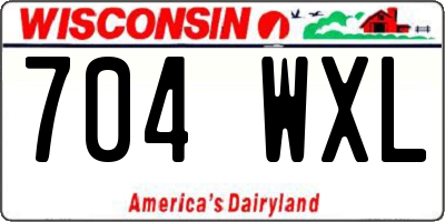 WI license plate 704WXL