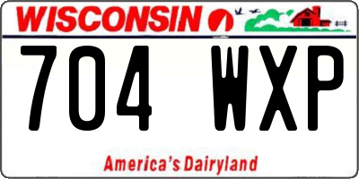 WI license plate 704WXP
