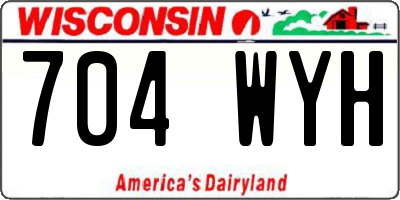 WI license plate 704WYH