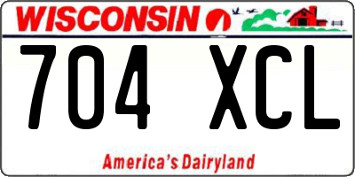 WI license plate 704XCL