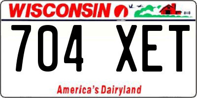 WI license plate 704XET