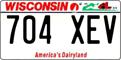 WI license plate 704XEV