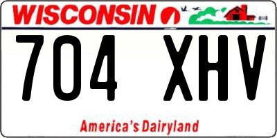 WI license plate 704XHV