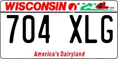 WI license plate 704XLG