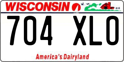 WI license plate 704XLO