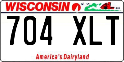 WI license plate 704XLT