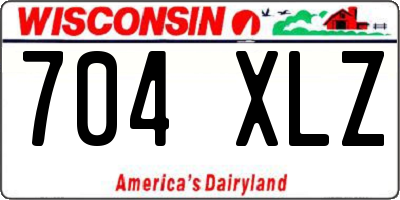 WI license plate 704XLZ