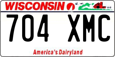 WI license plate 704XMC