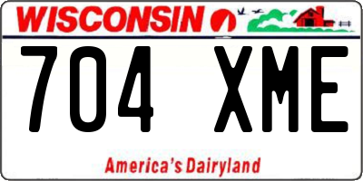 WI license plate 704XME