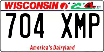 WI license plate 704XMP