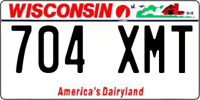 WI license plate 704XMT