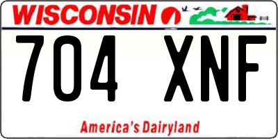 WI license plate 704XNF