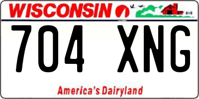 WI license plate 704XNG