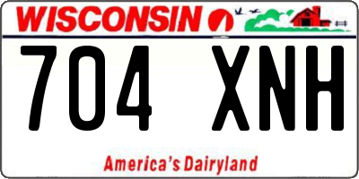 WI license plate 704XNH