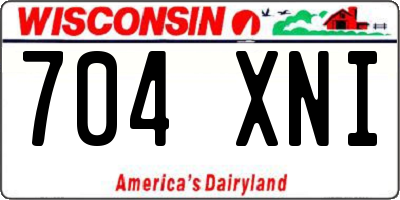 WI license plate 704XNI