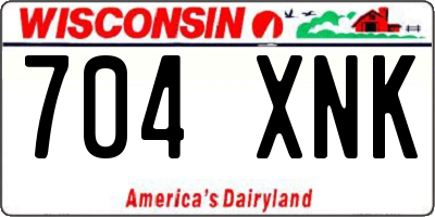 WI license plate 704XNK